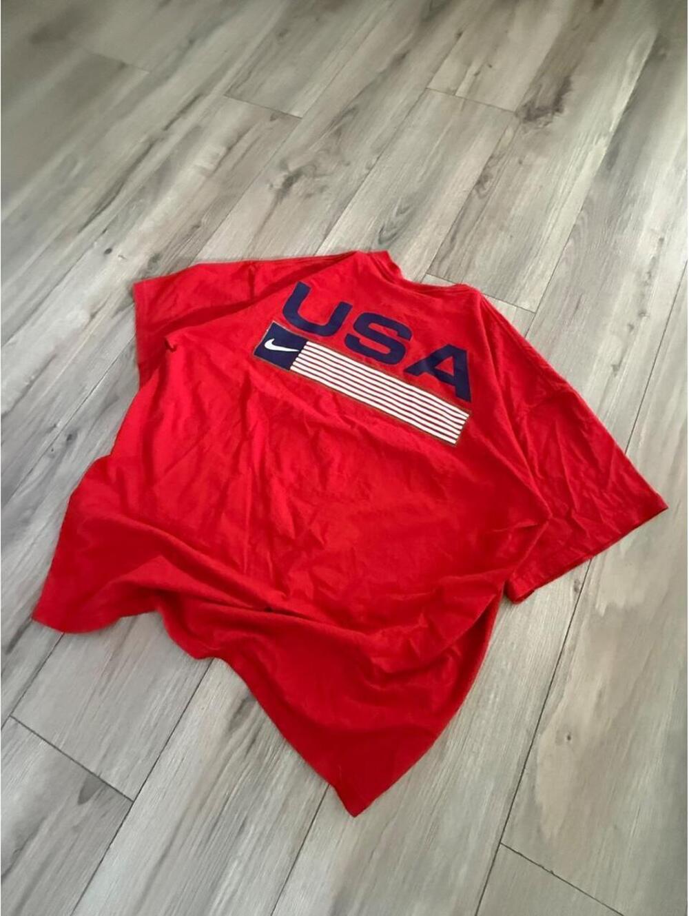 Vintage Red 90s Nike USA Tee